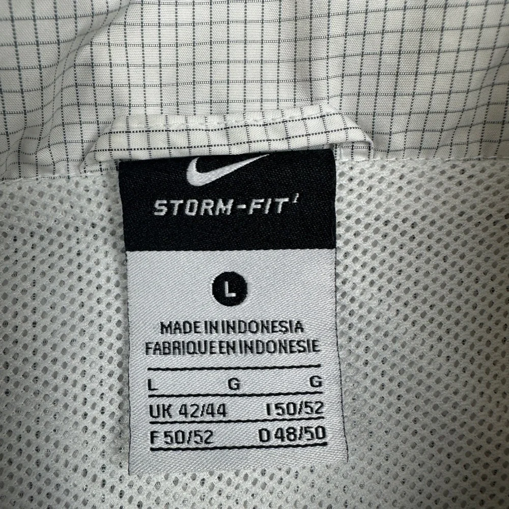 Nike BYU Cougars Storm-FIT Quarter Zip Windbreaker Jacket White Grey Grid Mens L